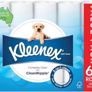 Kleenex Complete Clean Toilet Paper 60 Count (1x60 Rolls)